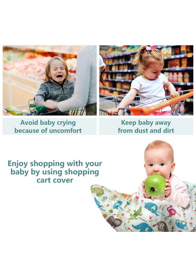 PICcircuit Shopping Cart Cover For Baby High Chair Cover Cart Cover For Babies Kids& Toddlers Portable 2In1 Design Includes Free Carry Bag For Market And Resturant Use(Cute Zoo)  - Image 5
