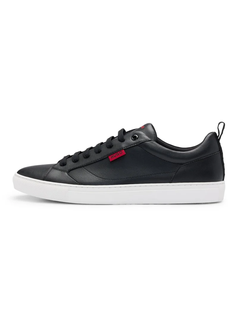 HUGO Cupsole trainers in faux leather with logo flag