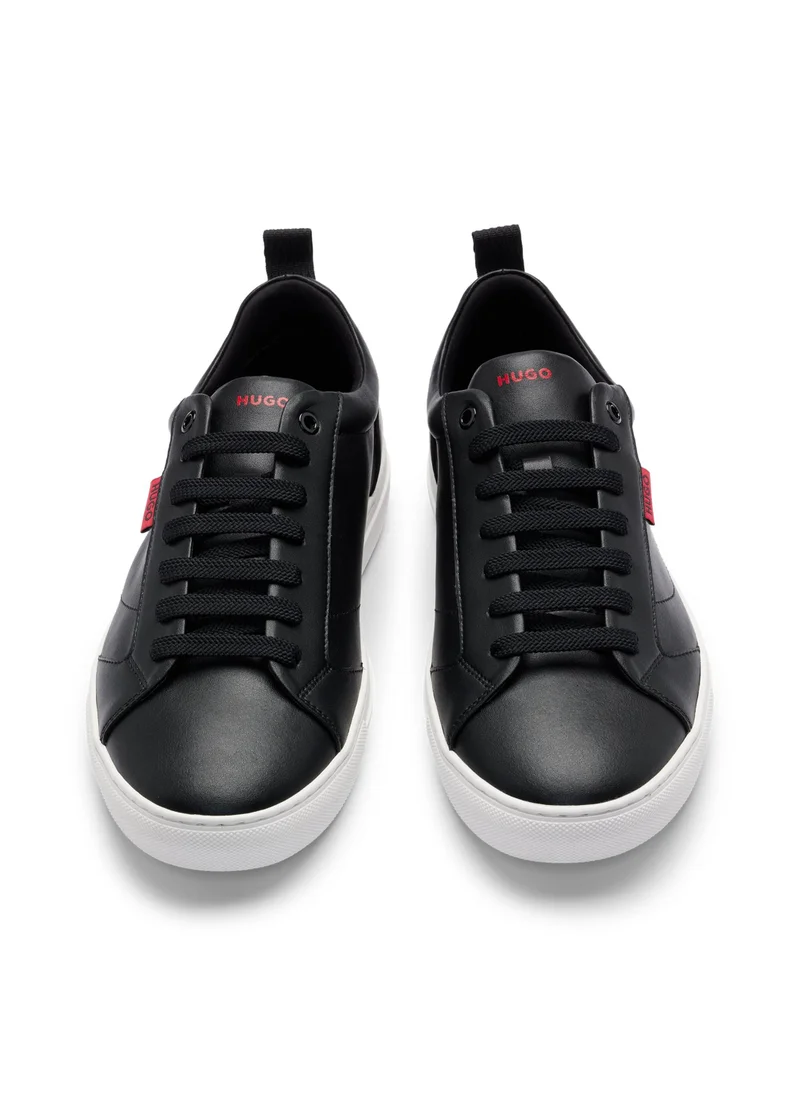 HUGO Cupsole trainers in faux leather with logo flag