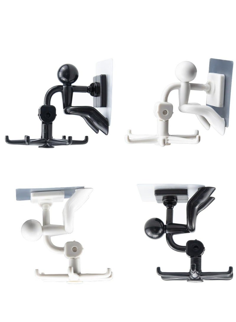 4 Pcs Under Cabinet Kitchen Utensils Hanger 360 Degrees Rotation Organizer Hooks 6 Claws in 1, Multi-Purpose Adhesive Hooks，Kitchen Utensils Hanging Hooks,  for Home Bathroom Kitchen Office - Image 1