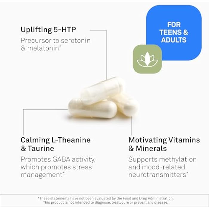 Neuroscience TravaCor - Mood Support Supplement with L-Theanine, 5 HTP, and B Vitamins - GABA and Serotonin for Stress and Emotional Support (60 Capsules) - Image 3
