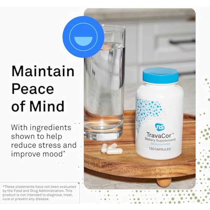 Neuroscience TravaCor - Mood Support Supplement with L-Theanine, 5 HTP, and B Vitamins - GABA and Serotonin for Stress and Emotional Support (60 Capsules) - Image 2