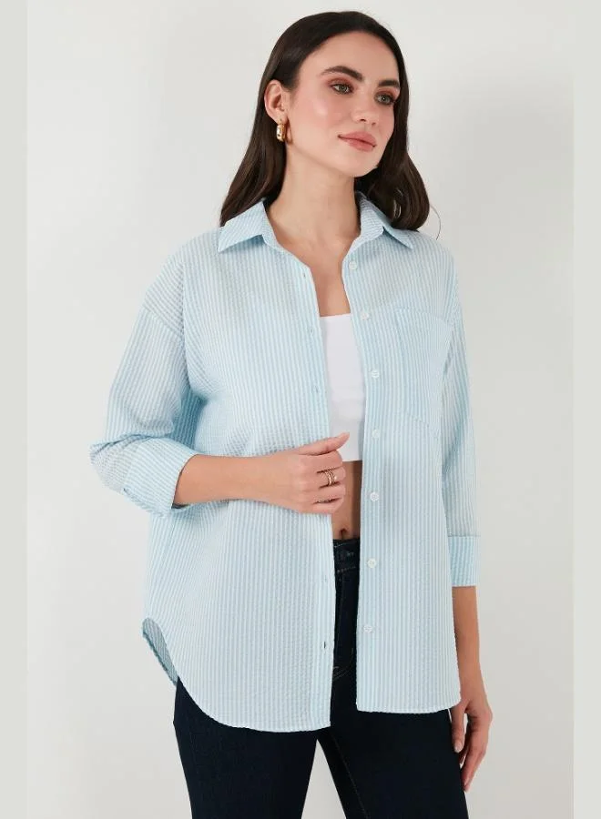 Lela Lela Regular Fit Long Sleeve Pocket Striped Shirt Women's SHIRT 6772895