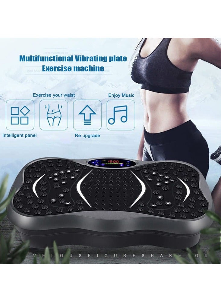 مييلان آلة تمارين اللوحة الاهتزازية، 99 مستوى من الشدة، مدربات لياقة بدنية اهتزازية منزلية - منصة تمارين بدنية شاملة - مع أحزمة مقاومة - Image 2