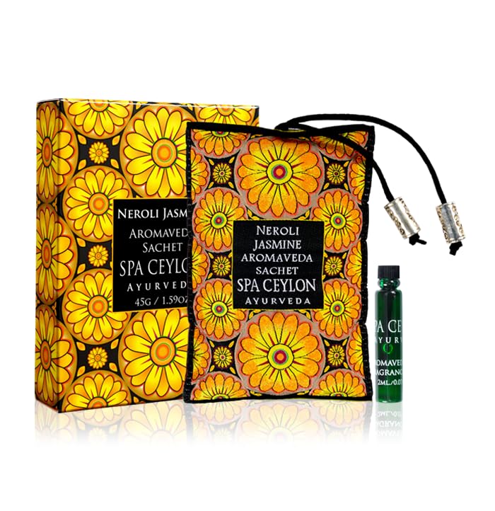 SPA CEYLON Neroli Jasmine Aromaveda Sachet Exotic Aromatherapy Bag Healing Uplifting Aroma Suitable for Pillows Linen Drawers Wardrobes Suitcases - Image 1