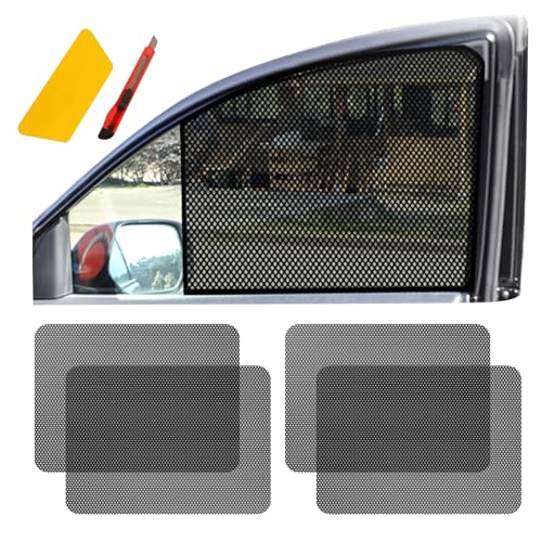 Qiyibei Car Side Window Sunshade Film Removable Tint for Car Windows Static Cling Reusable Superior UV Heat Protection 15 L x 165 W Installation Kit Included4 PCS - Image 1