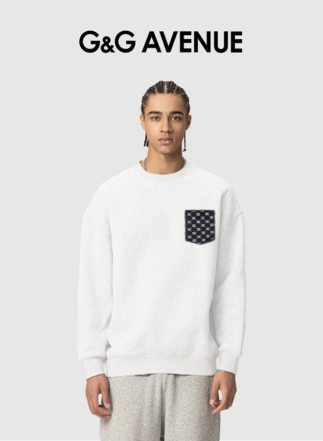 G&G AVENUE Round neck hoodie Cowboy Shirts For Men Garment Vest Men Hoodie Casual Crew Neck Mens Sweatshirts Sweatshirt  simple Lightweight  Sweatshirt - Image 1