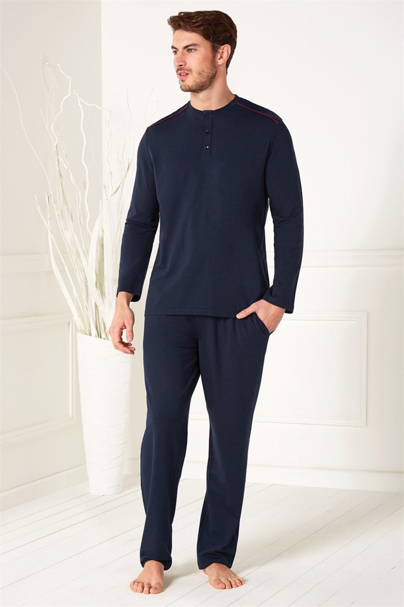 Doreanse Navy Blue Men's T-Shirt-Pants-Dressing Gown 3 Piece Set 4500  - Image 1