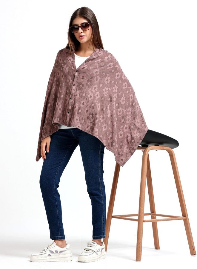 AGUILA Premium Soft And Warm Feeding shawl Feeding Cloak (NAVY) (Cream) - Image 4