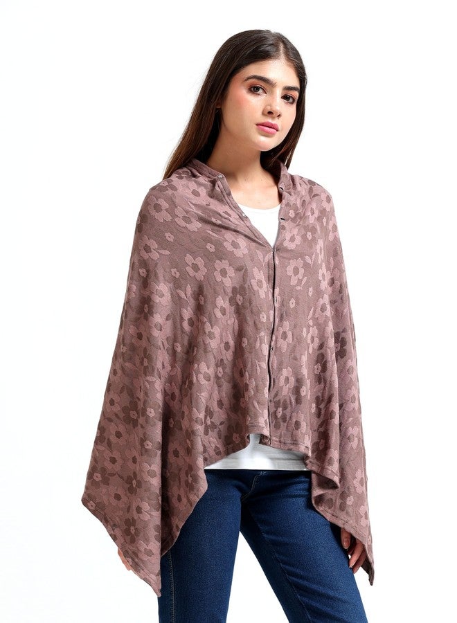 AGUILA Premium Soft And Warm Feeding shawl Feeding Cloak (NAVY) (Cream) - Image 1