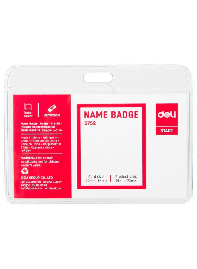 Deli E5752 Name Badge 90×54mm - 50pcs/box - ideal for conferences, offices, and events - Image 2