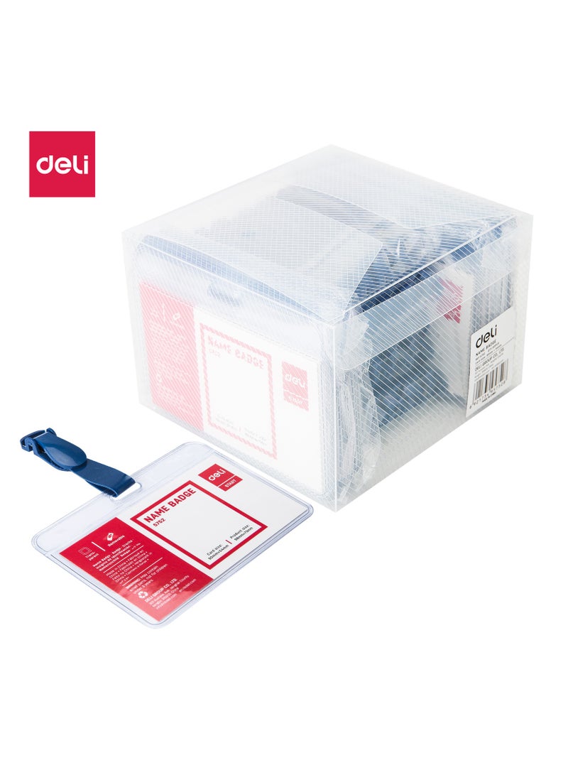Deli E5752 Name Badge 90×54mm - 50pcs/box - ideal for conferences, offices, and events - Image 1