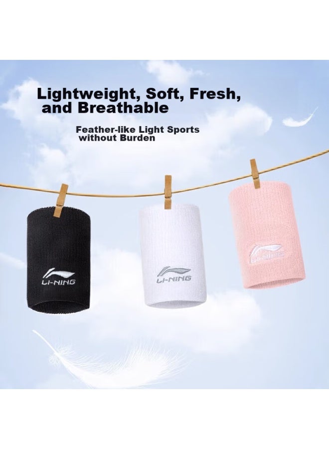 Li-Ning Li-ning Wristband Two-pack For Men, Fitness Sweat-absorbing Sprain Prevention, Tendon Sheath, Basketball, Badminton, Tennis, Running, Women's Sweat-wiping Towel, White - Image 3