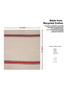 LuxHome Cotton Floor Cleaning Duster Pack – Ultra Absorbent Cleaning Cloths for Wet & Dry Surfaces, Multi-Purpose Towels for Kitchen & Home Use, Beige with Red & Blue Stripes, 19"x19", Pack of 10  - Image 4