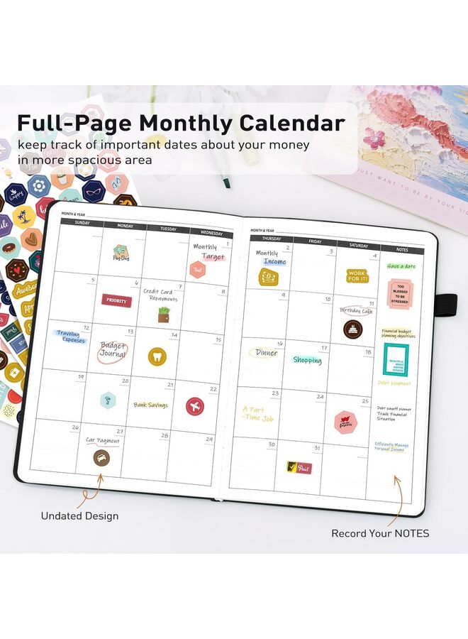 Monthly Budget Book, Expense Tracking Notebook, 12-month Undated Bill Manager, Financial Planner to Control Finances - Image 2