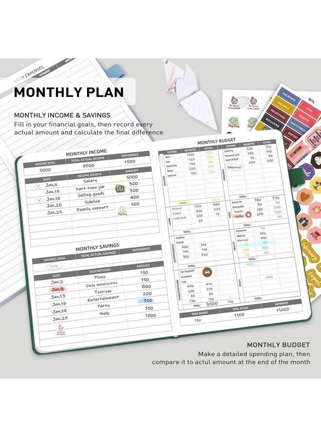 Monthly Budget Book, Expense Tracking Notebook, 12-month Undated Bill Manager, Financial Planner to Control Finances - Image 5