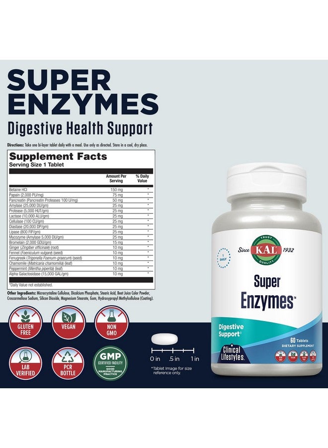 Kal Super Enzymes Tablets, 60 Count - Image 2