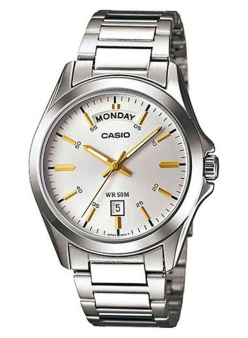 CASIO Men Water Resistant Analog Watch MTP-1370D-7A2VDF - 45 mm - Silver - Image 1