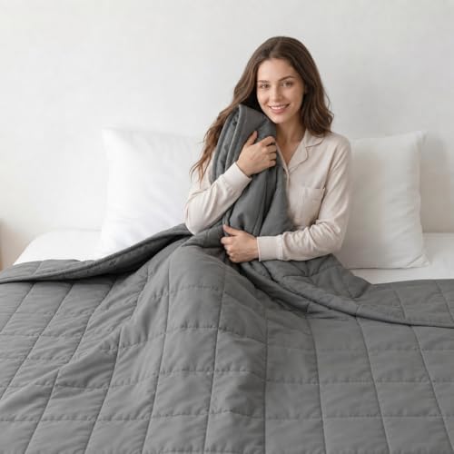 XVCAS Weighted Blanket 10lbs 48"x72", Cooling Heavy Twin for 80-120lbs Persons, Premium Glass Beads & Soft Breathable Fabric for All-Season Sleeping Comfort - Image 1