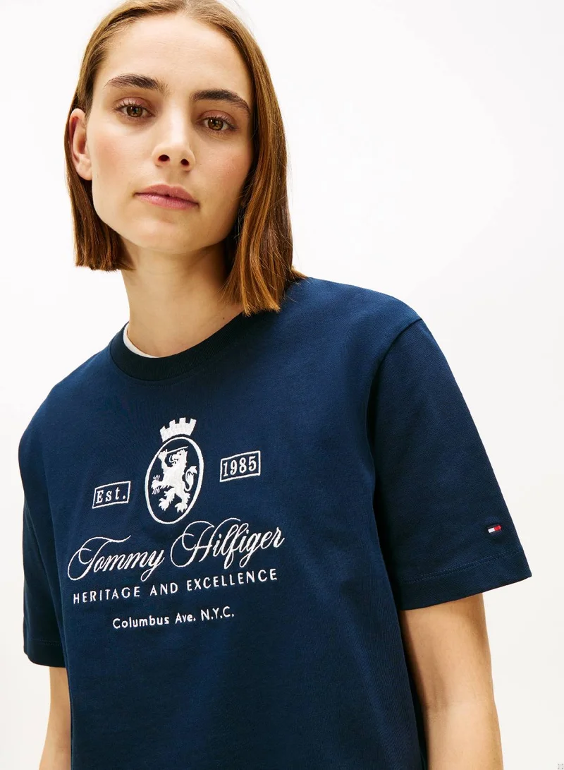 TOMMY HILFIGER TH Crest Embroidery Relaxed T-Shirt