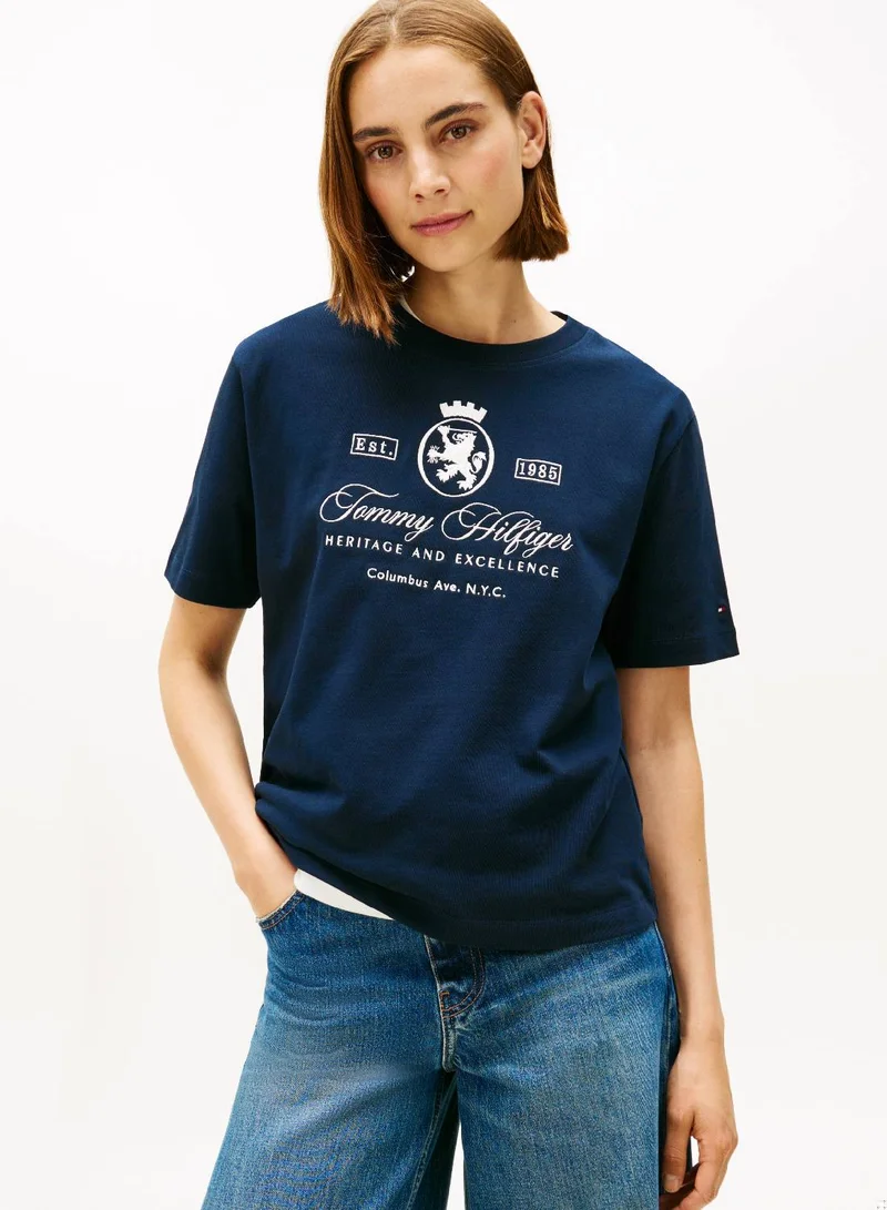 TOMMY HILFIGER TH Crest Embroidery Relaxed T-Shirt