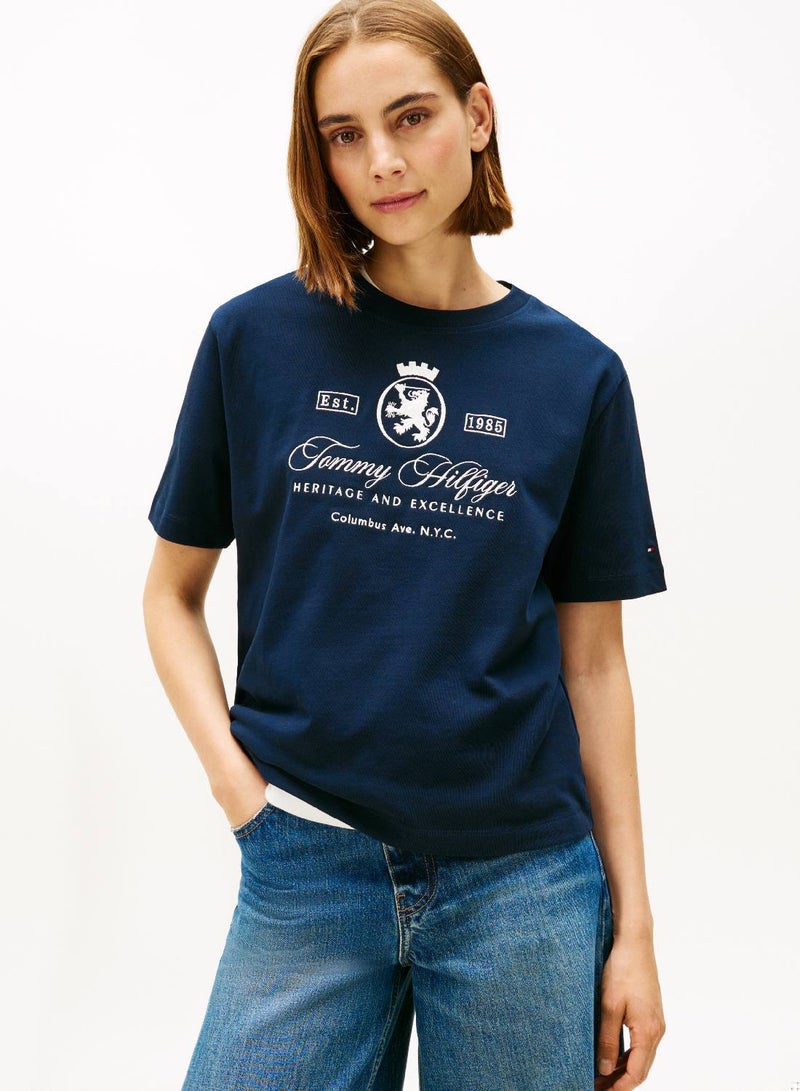 TOMMY HILFIGER TH Crest Embroidery Relaxed T-Shirt - Image 1