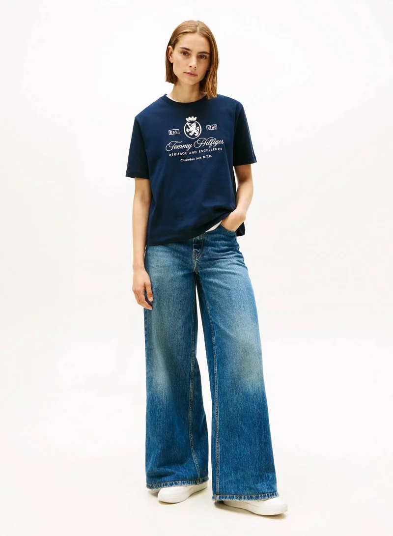 TOMMY HILFIGER TH Crest Embroidery Relaxed T-Shirt