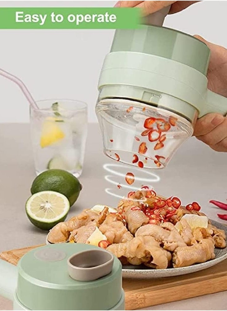 Denx Owii 4-In-1 Handheld Electric Vegetable Cutter Set, Electric Garlic Chopper, Mini Electric Food Chopper, Cordless Vegetable Chopper, Suitable For Vegetables, Fruits, Meat - Image 3