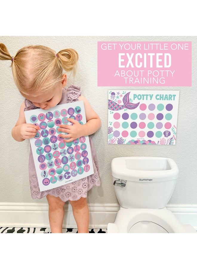 Hadley Designs Mermaid Potty Training Chart For Toddler Girls Potty Training Sticker Chart For Girls Potty Potty Chart For Girls With Sticker Sticker Chart For Kids Potty Training Reward Chart Kids Reward Chart - Image 4