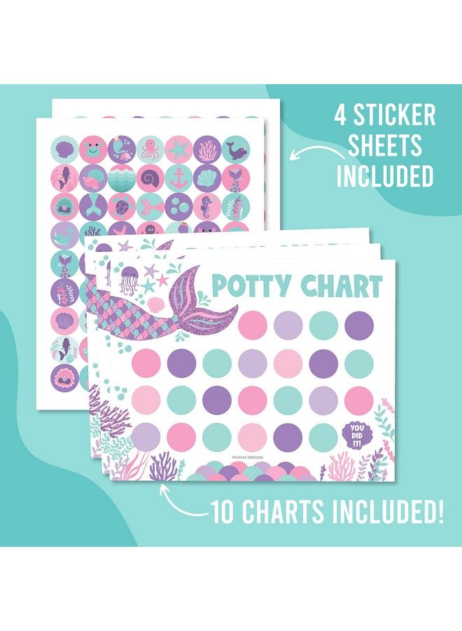Hadley Designs Mermaid Potty Training Chart For Toddler Girls Potty Training Sticker Chart For Girls Potty Potty Chart For Girls With Sticker Sticker Chart For Kids Potty Training Reward Chart Kids Reward Chart - Image 3