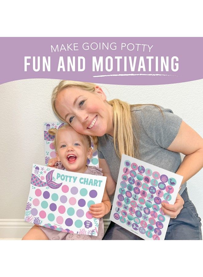 Hadley Designs Mermaid Potty Training Chart For Toddler Girls Potty Training Sticker Chart For Girls Potty Potty Chart For Girls With Sticker Sticker Chart For Kids Potty Training Reward Chart Kids Reward Chart - Image 5