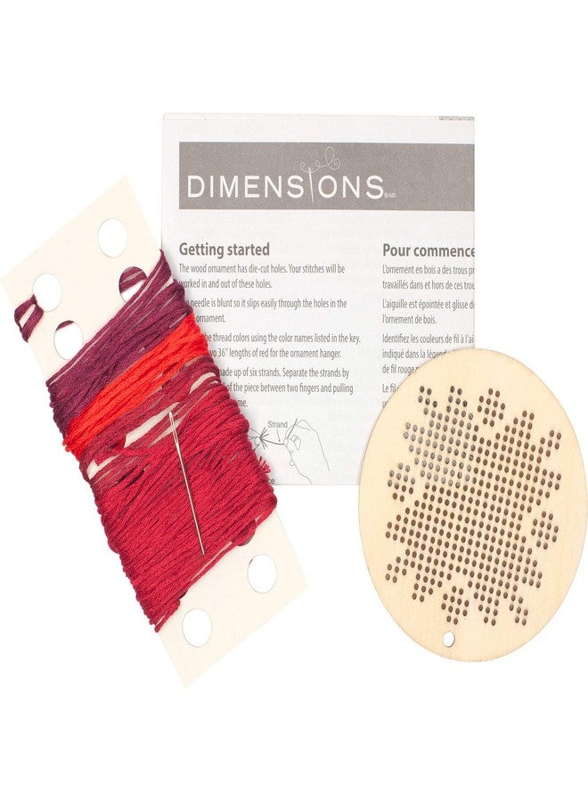 Dimensions Counted Cross Stitch, Nordic Snowflake Wooden Christmas Ornament Craft Kit, 1 Pc - Image 4