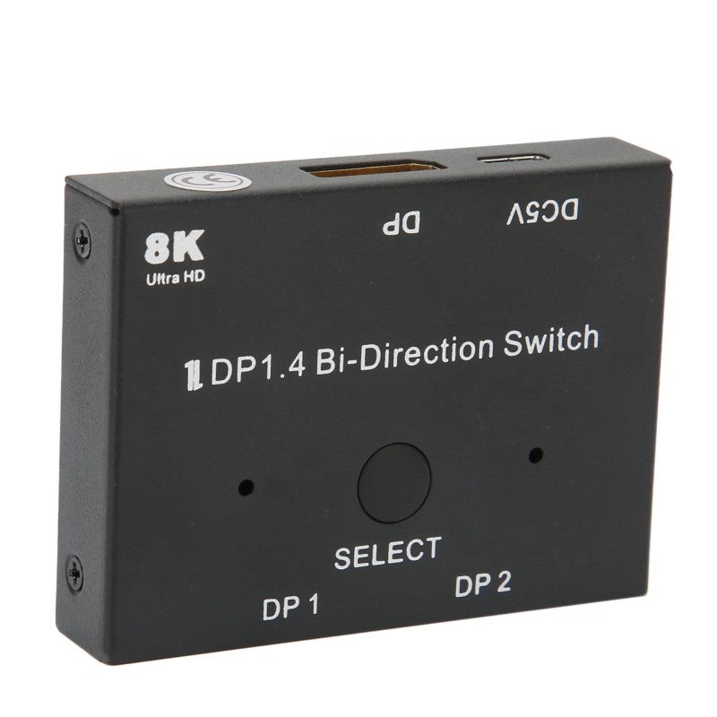 DisplayPort Switch 8K 4K 120Hz Bidirectional DP 1.4 Switcher - Plug and Play Aluminum Alloy DisplayPort Splitter for Home Office - Image 2