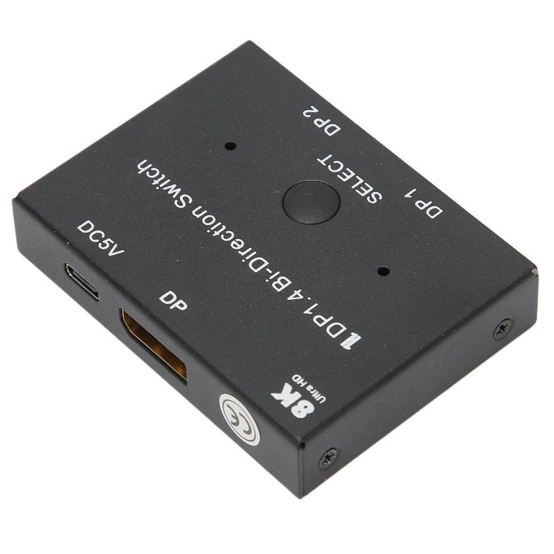 DisplayPort Switch 8K 4K 120Hz Bidirectional DP 1.4 Switcher - Plug and Play Aluminum Alloy DisplayPort Splitter for Home Office - Image 1