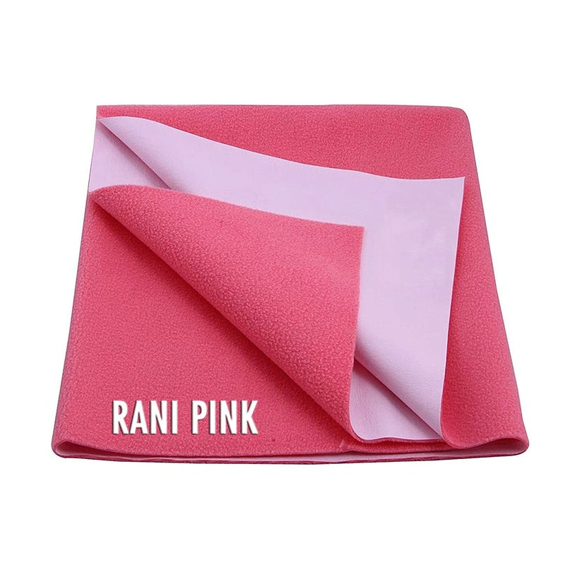 Desithat Waterproof & Washable Instadry Extra Absorbent Baby Dry Sheet & Bed Protector/Crib Sheet - Large 55x39 Inches/140X100 Cms(Rani Pink) - Image 1