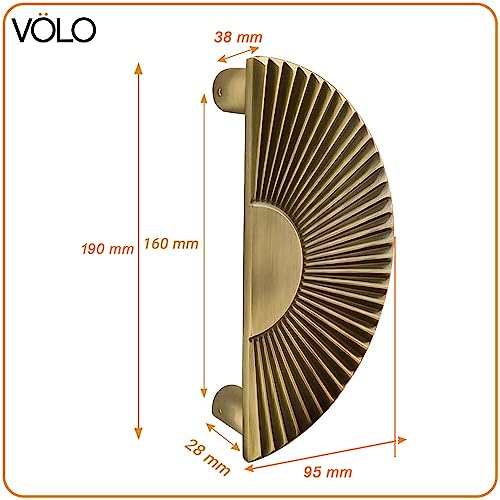VOLO 160 mm Main Door Handle/Door Handles for Main Door/Glass Door Handle/Pull Handles, for Home/Office/Hotels(Model- S-615) (Pack of 1 Set) (Antique Brass) - Image 2