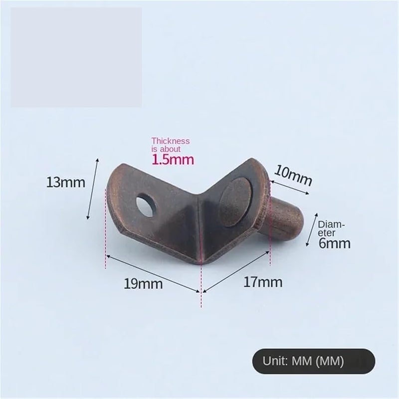 Glass Clamp Bracket Cabinet Support Shelf Pin Angle Code Metal Fixation Style 1 Red 100pcs - Image 3