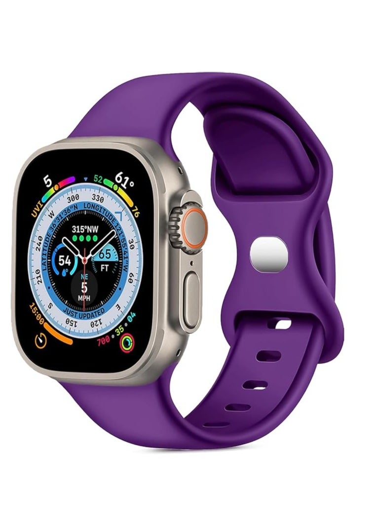 Generic - Bands Compatible with Apple Watch Ultra 49mm 45mm 44mm 42mm Replacement Soft Silicone Strap for iWatch Ultra/Ultra 2 Series SE SE2 9 8 7 6 5 4 3 2 1 - Image 1