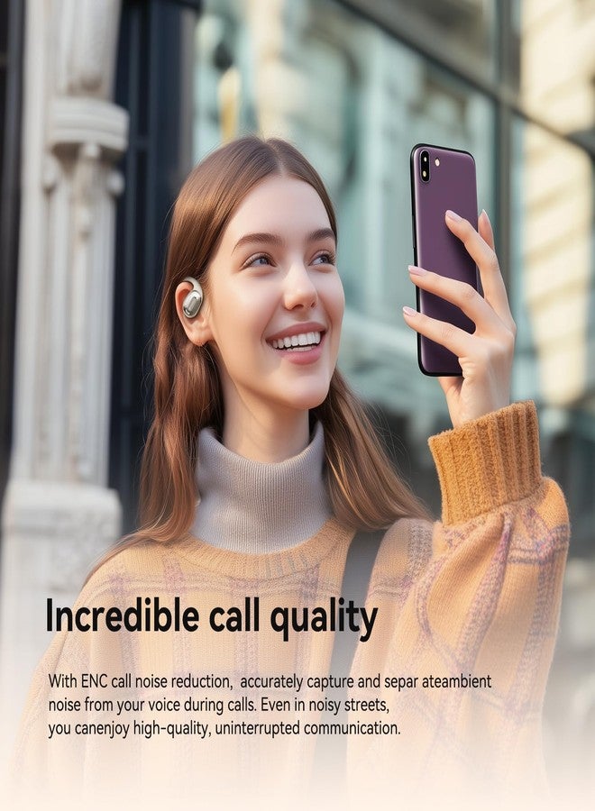 SANSUI Open Ear Headphones,Wireless Earbuds with Ergonomic Earhook,Bluetooth Headphones 5.4 with Noise Cancelling Mic,56H Playtime,IP55 Waterproof Ear Buds for Cycling,Running,Workout(Ivory White) - Image 5