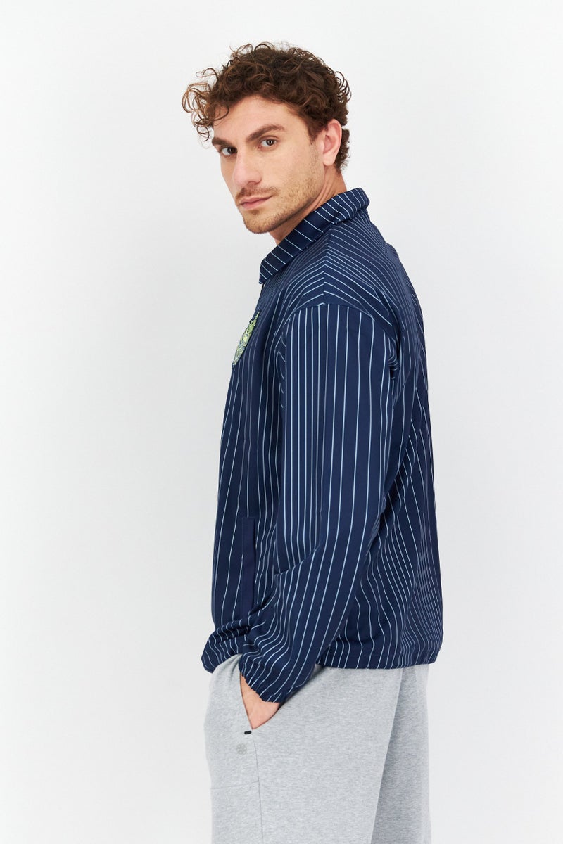 FILA Men Sportswear Fit Training Jacket, Navy Combo - Image 3