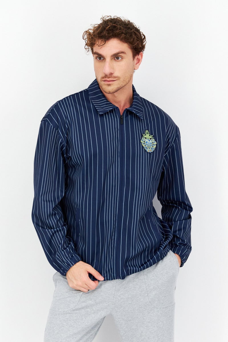 FILA Men Sportswear Fit Training Jacket, Navy Combo - Image 1