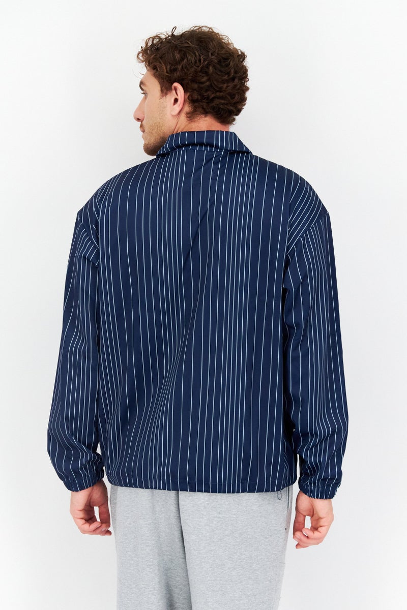 FILA Men Sportswear Fit Training Jacket, Navy Combo - Image 4