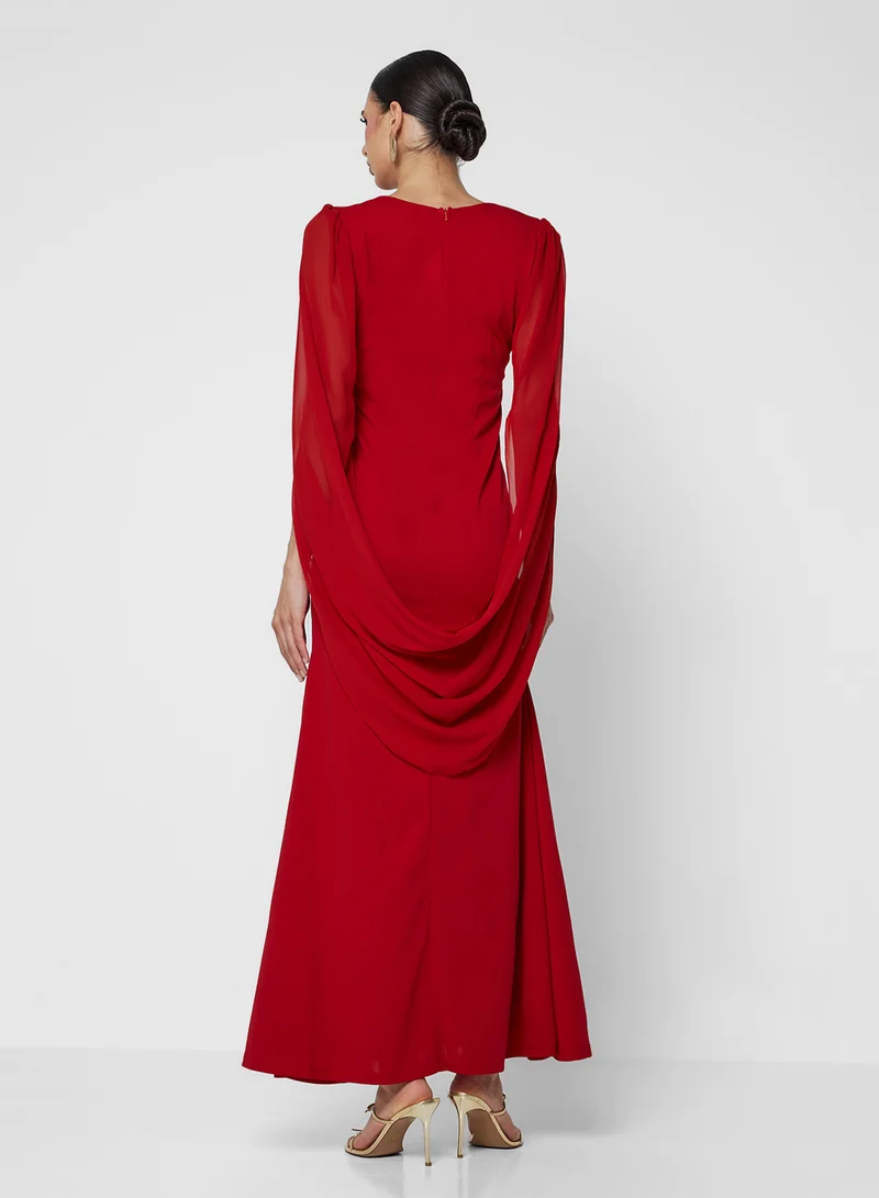 جولدن ابل Split Sleeves Maxi Dress