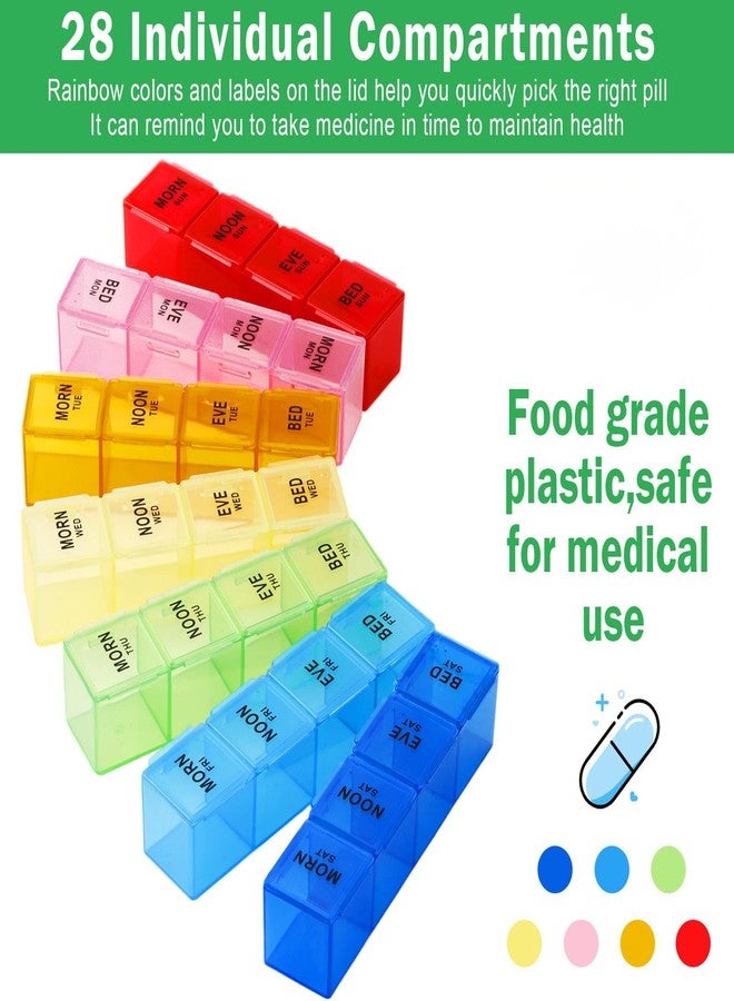 Hsei 4 Pack Pill Organizer Monthly XL Large Weekly Pill Organizer 4 Times a Day Box 7 Day Moisture Proof 4 Weeks Case Large(10.2 x 5.5 x 1.4 Inch) - Image 5