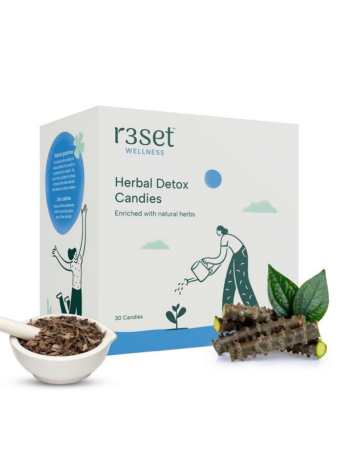 R3SET R3SET Detox Candy | 100% Natural Ingredients, Zero Calories - Supports Liver Health, Aids Detoxification & Free Radical Elimination | Stress Reliever - 30 Herbal Candies for Cleansing and Wellness  - Image 1