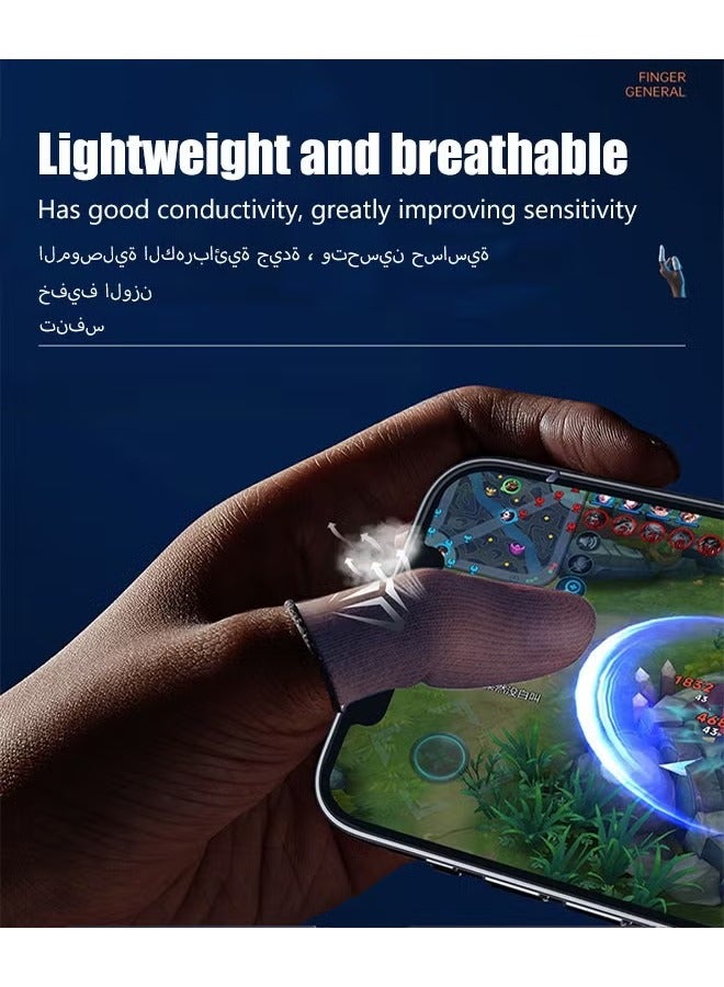 كاست ويف زوجان من أكمام أصابع شاشة اللمس للألعاب المحمولة، أكمام الأصابع، مستشعر لمس عالي الحساسية، تشغيل سلس، يمتص العرق، عديم الرائحة، قابل للتنفس، أكمام أصابع شاشة اللمس بدون درزات، مناسبة لـ Pubg والألعاب الأخرى - Image 2