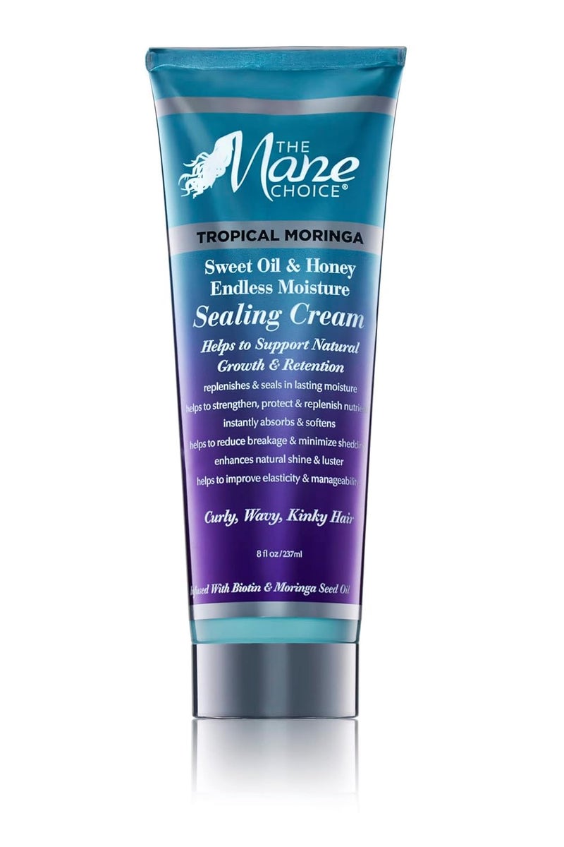 The Mane Choice Tropical Moringa Sealing Cream Supports Hair Growth  Retention 8 oz Hair Moisturizer for Curly Wavy  Coily Hair Restores Moisture  Enhances Shine Paraben  Sulfate Free