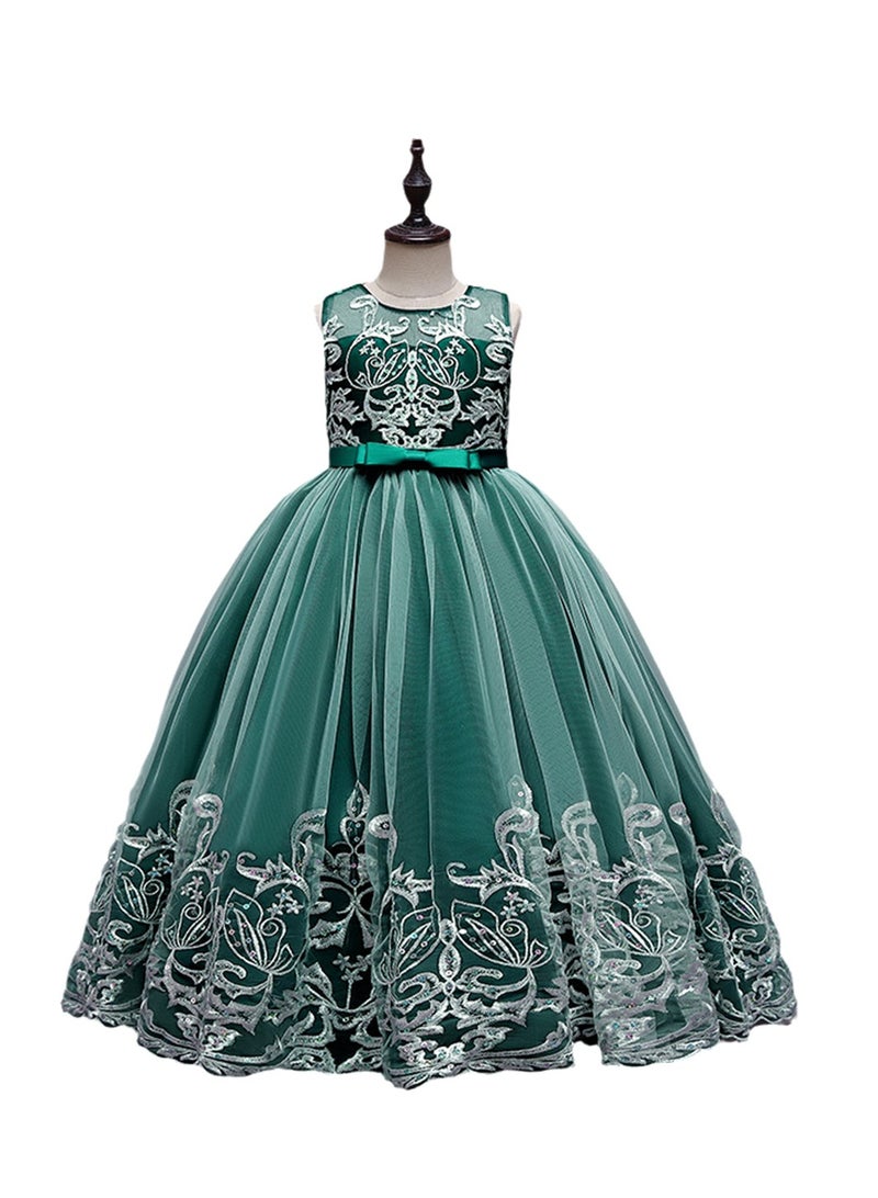 Girls Dress Sleeveless Mesh Performance Host Princess Dress Costumes - Image 1