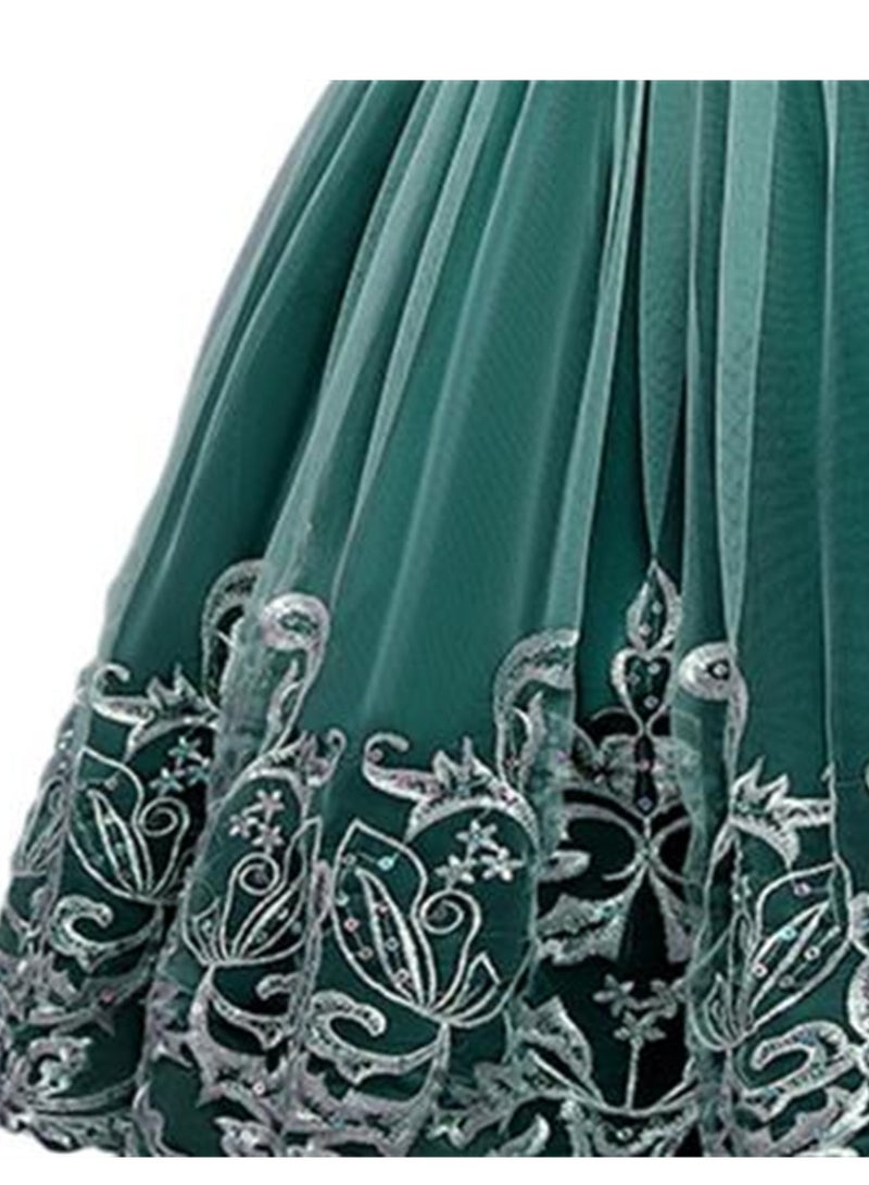 Girls Dress Sleeveless Mesh Performance Host Princess Dress Costumes - Image 2