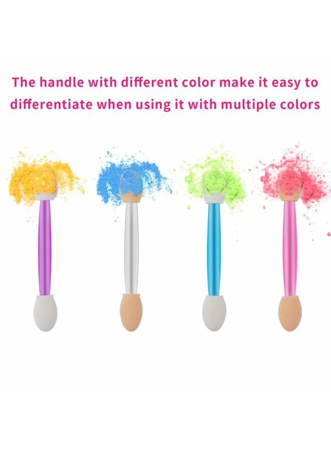 Cuttte 120PCS Disposable Dual Sides Eye Shadow Sponge Applicators with Container, 4 Colors Eyeshadow Brushes Makeup Applicator - Image 3